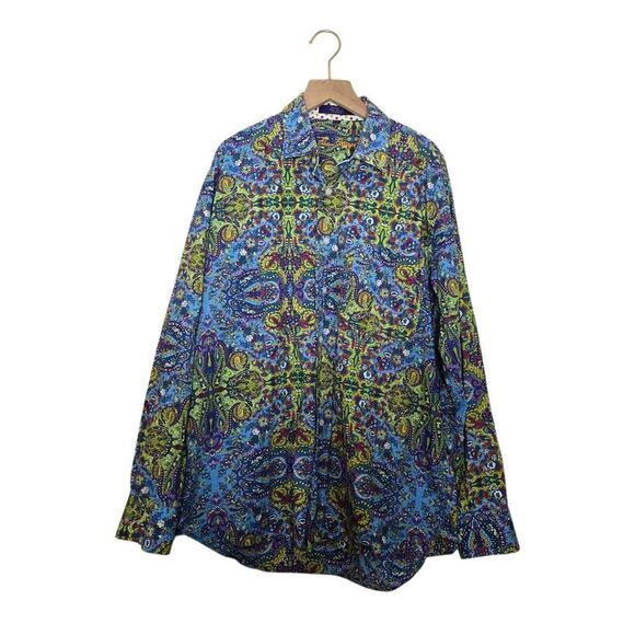 Alan Flusser Shirt Long Sleeve Paisley Button Down Men's Size Large - Picture 1 of 4